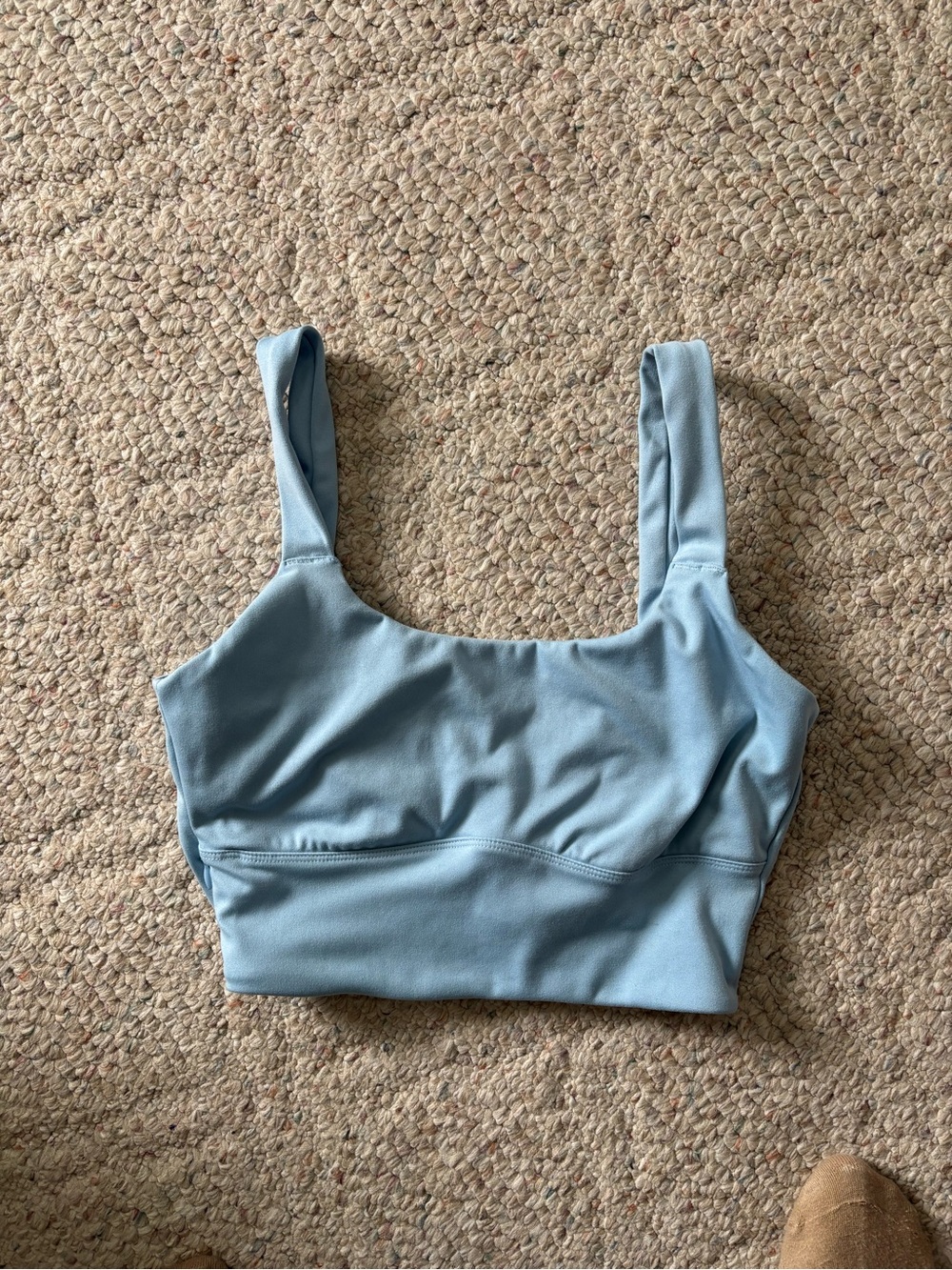 Sincerely Jules Light Blue Square Neck Activecrop Tank